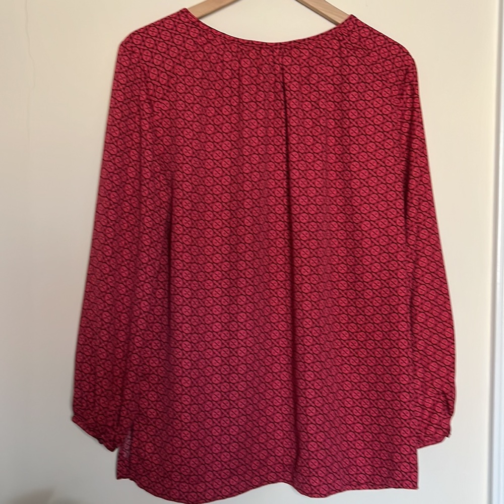SOLD - Joe Fresh Pink Rose Peasant Boho Blouse Size Large - Picture 2 of 8